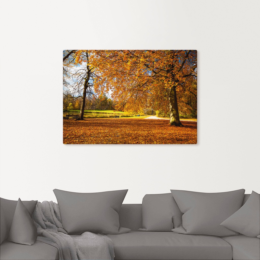 Artland Wandbild "Herbst bei Schlosses Nymphenburg", Wiesen & Bäume, (1 St. günstig online kaufen