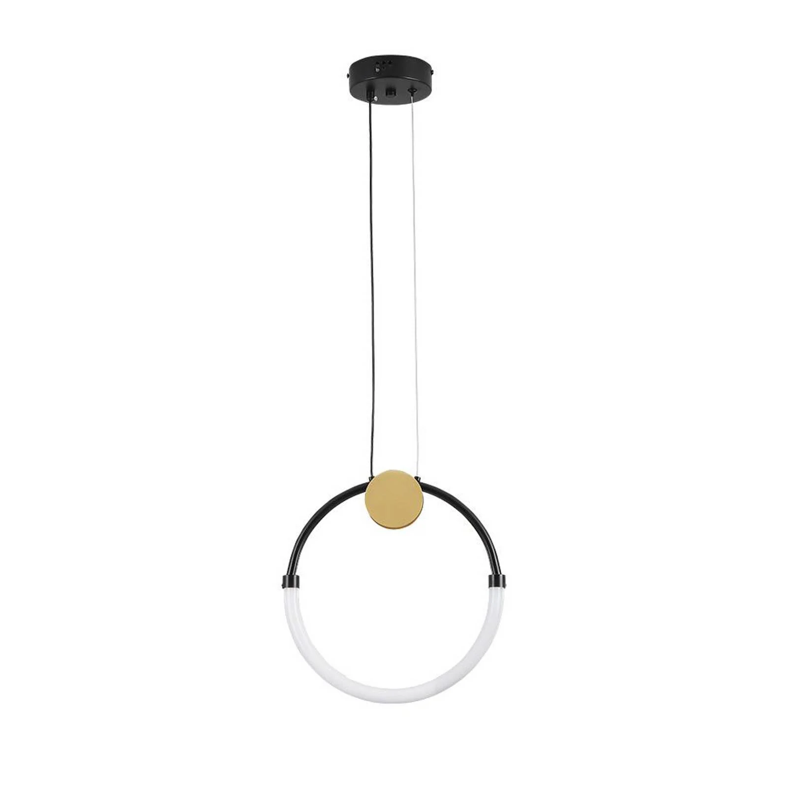 LED-Hängelampe Briana, Ø 30 cm, schwarz/goldfarben, Metall günstig online kaufen
