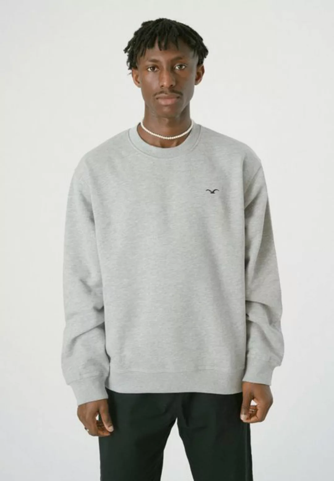 Cleptomanicx Sweatshirt Ligull Boxy mit kleiner Möwenstickerei günstig online kaufen