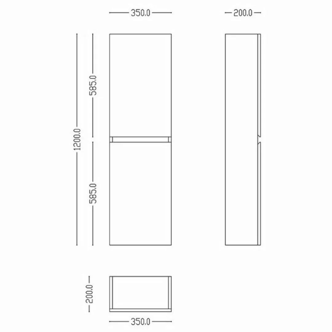 doporro Seitenschrank Badschrank Schmal Hochschrank Badezimmer Hängend Vero günstig online kaufen