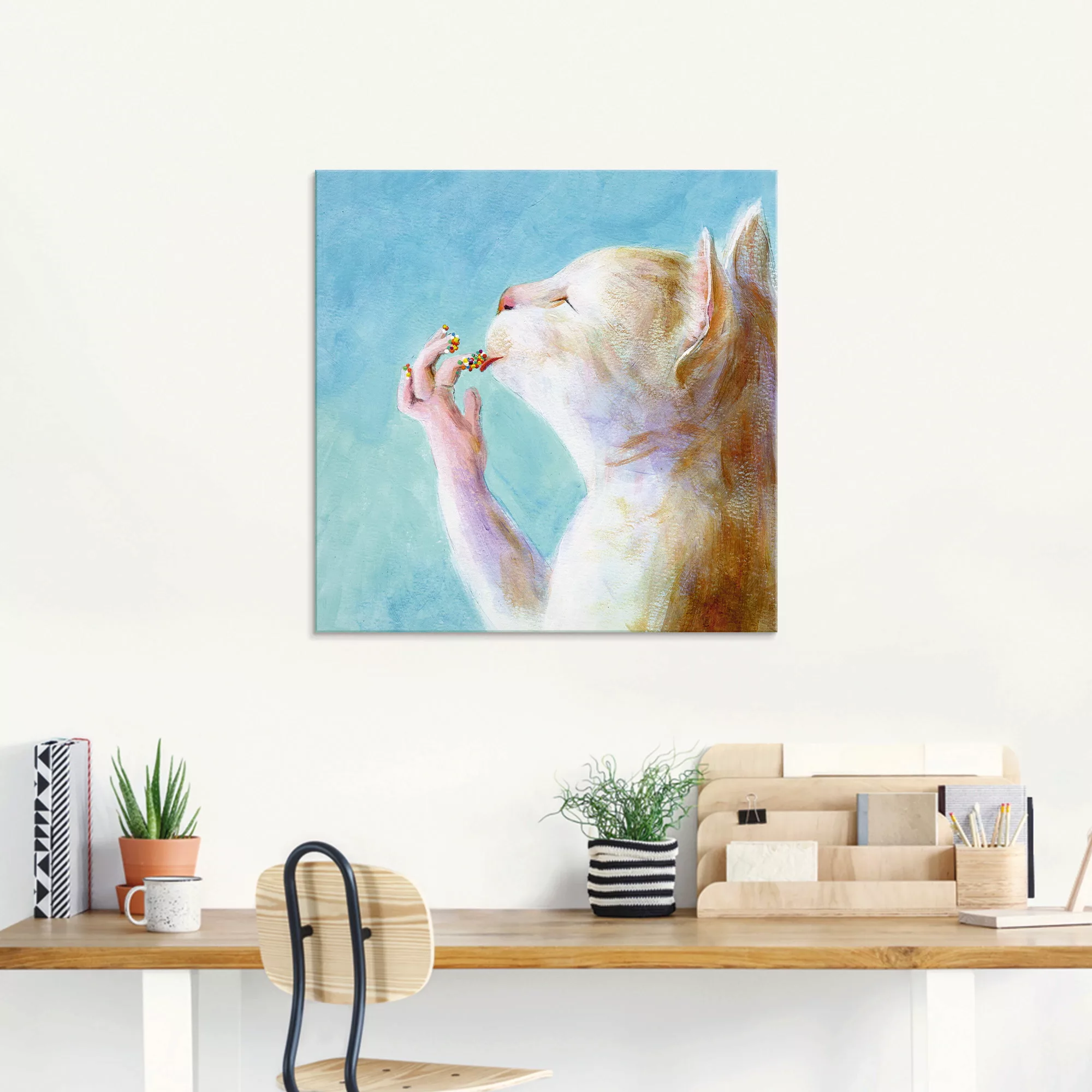 Artland Glasbild »Naschkatze«, Haustiere, (1 St.), in verschiedenen Größen günstig online kaufen