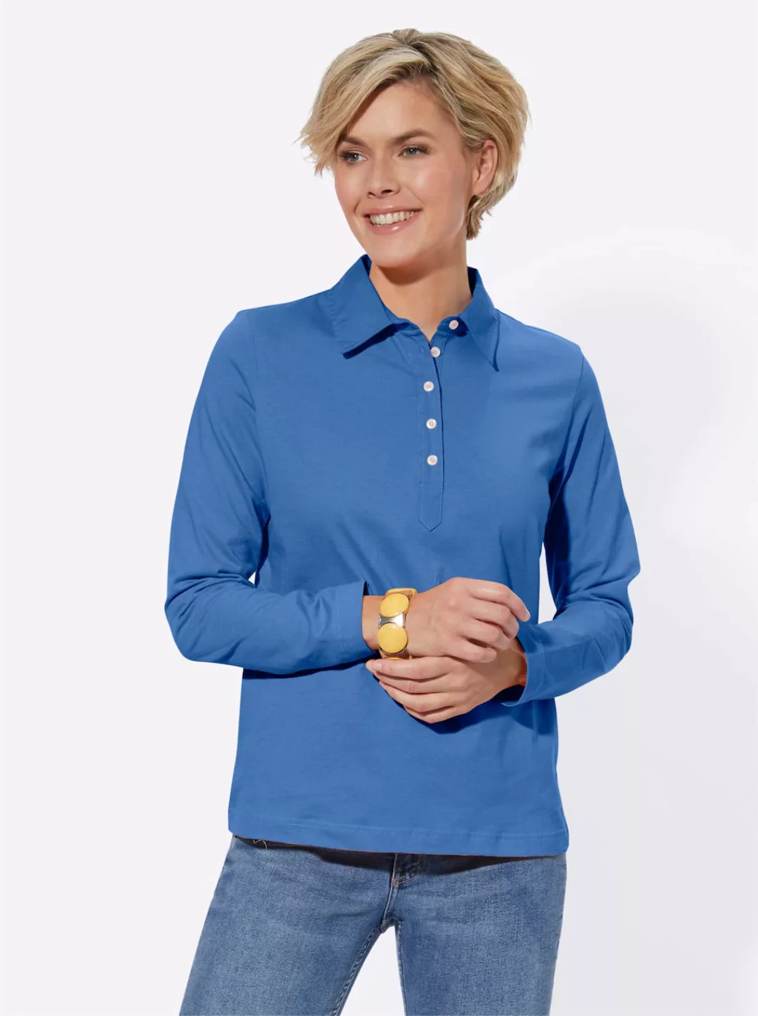 Casual Looks Langarm-Poloshirt "Poloshirt" günstig online kaufen