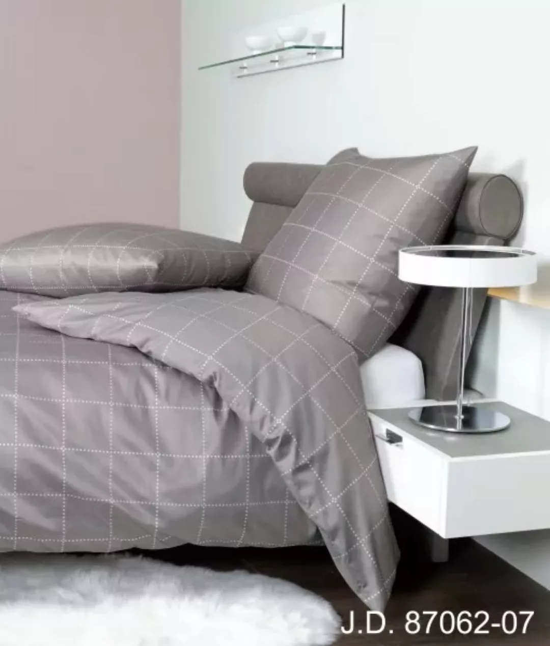 Janine Mako-Satin Bettwäsche J.D. 87062 taupe Größe:  200x200 cm + 2x80x80 günstig online kaufen