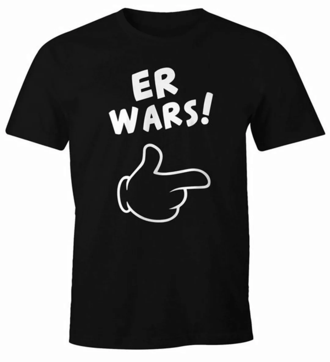 MoonWorks Print-Shirt Herren T-Shirt Er wars Spruch Comic Hand Fun-Shirt Mo günstig online kaufen