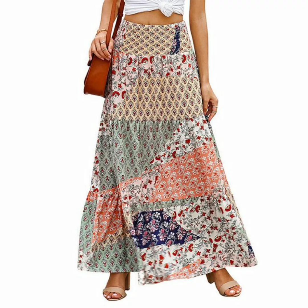 YRIIOMO Maxirock Sommerkleid – Sommerliches Bohemian-Maxikleid mit lässigen günstig online kaufen