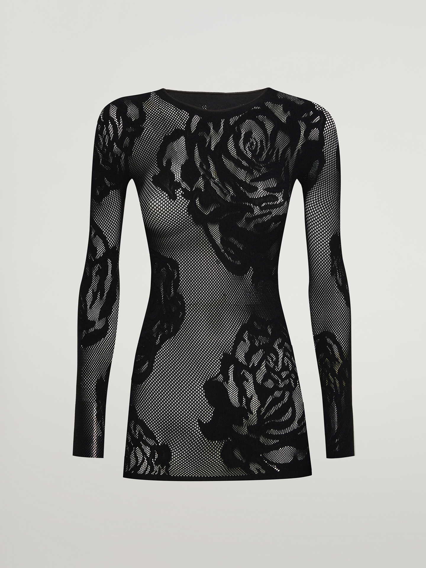 Wolford - Net Roses Top Long Sleeves, Frau, black, Größe: M günstig online kaufen