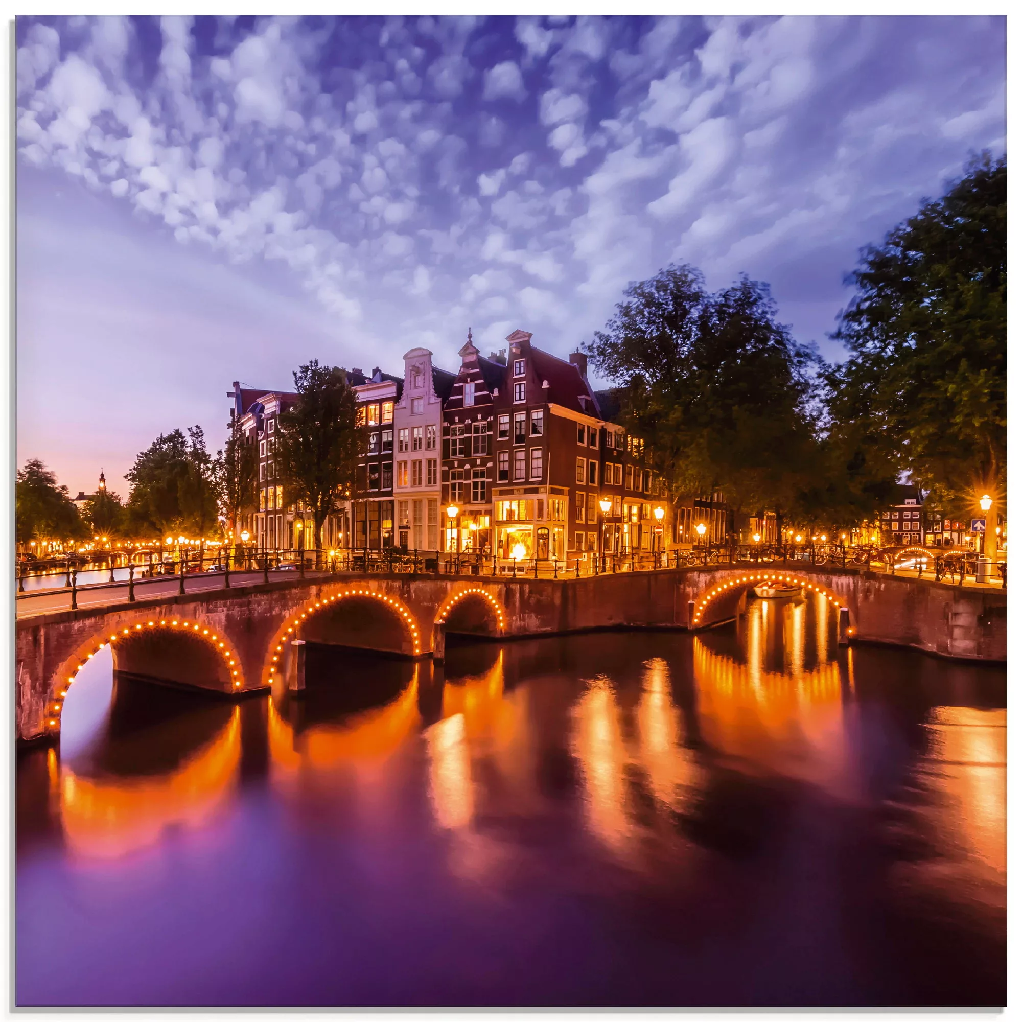 Artland Glasbild "Amsterdam Keizersgracht Leidsegracht", Niederlande, (1 St günstig online kaufen