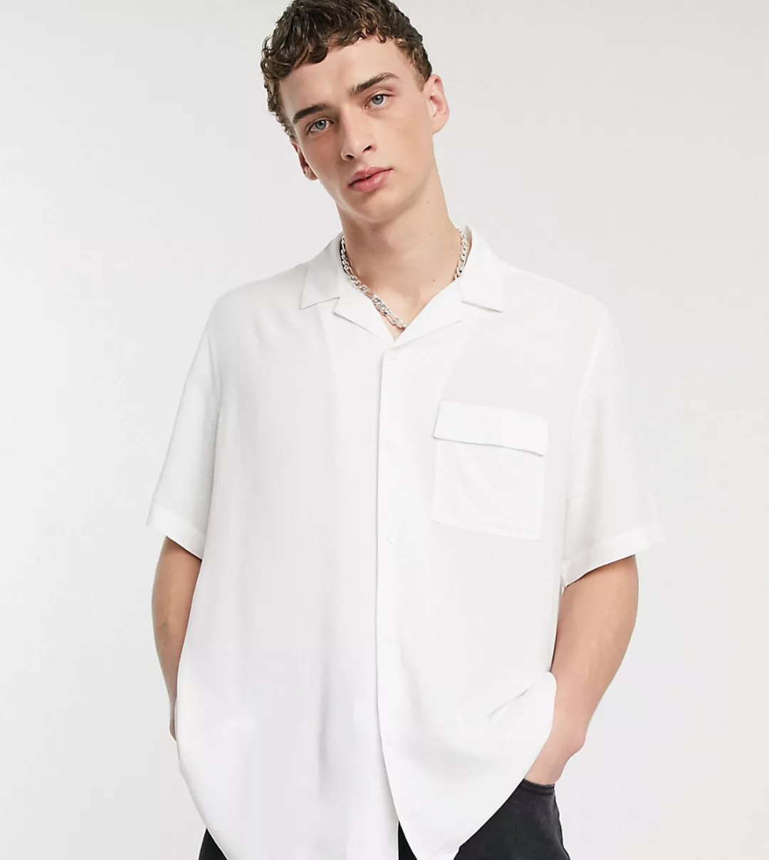 COLLUSION – Kurzärmliges Hemd in Weiß günstig online kaufen