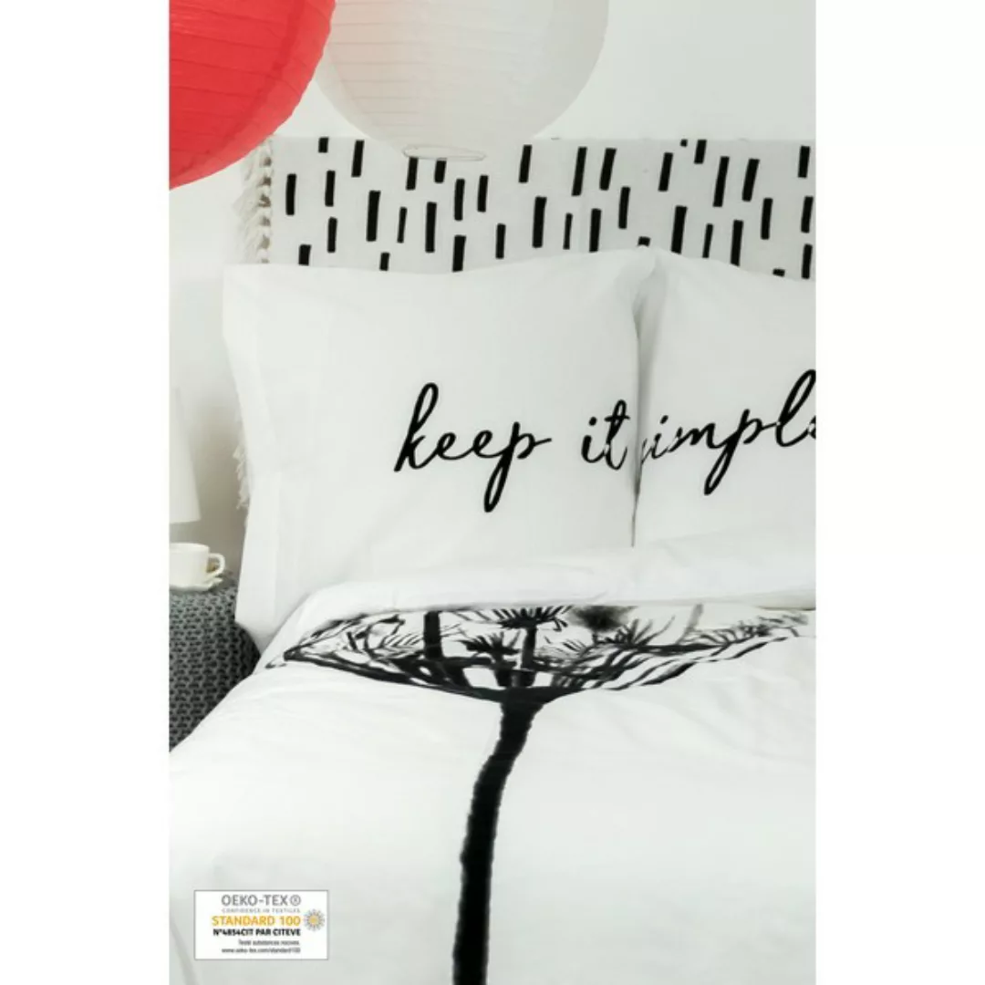 Bettbezug + 2 Kissenbezüge Aus Bio-baumwolle Mit Aufschrift 240 x 260 Cm günstig online kaufen