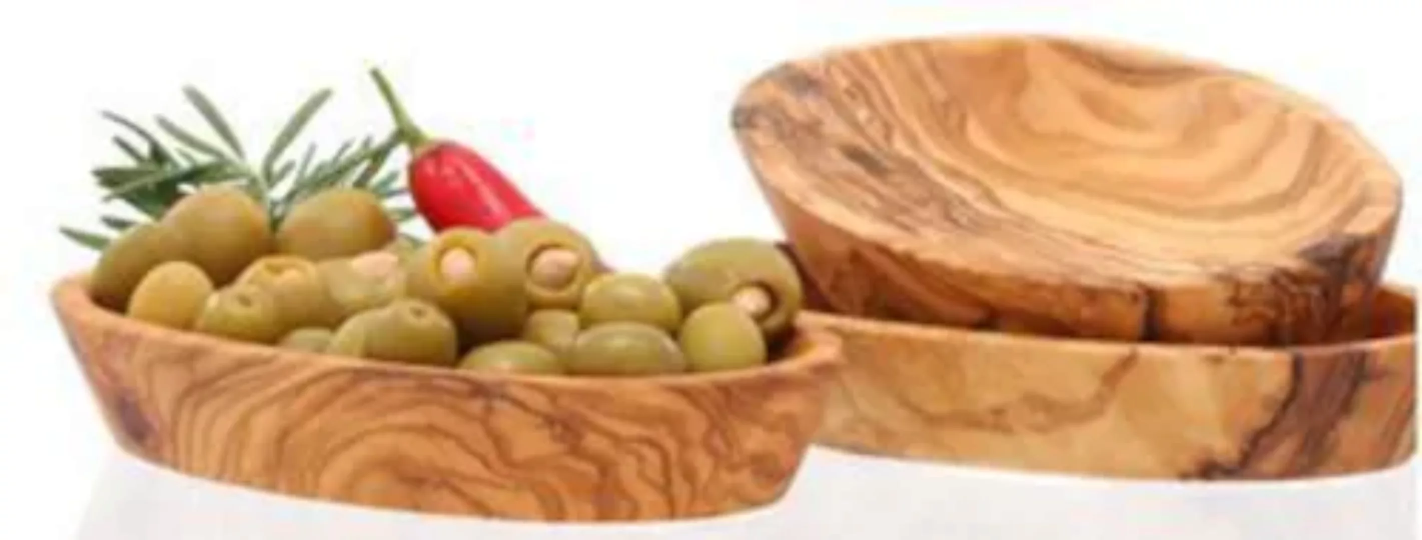 Olivenholz-erleben Dipschale, 3 tlg., aus Holz, Olivenholz günstig online kaufen