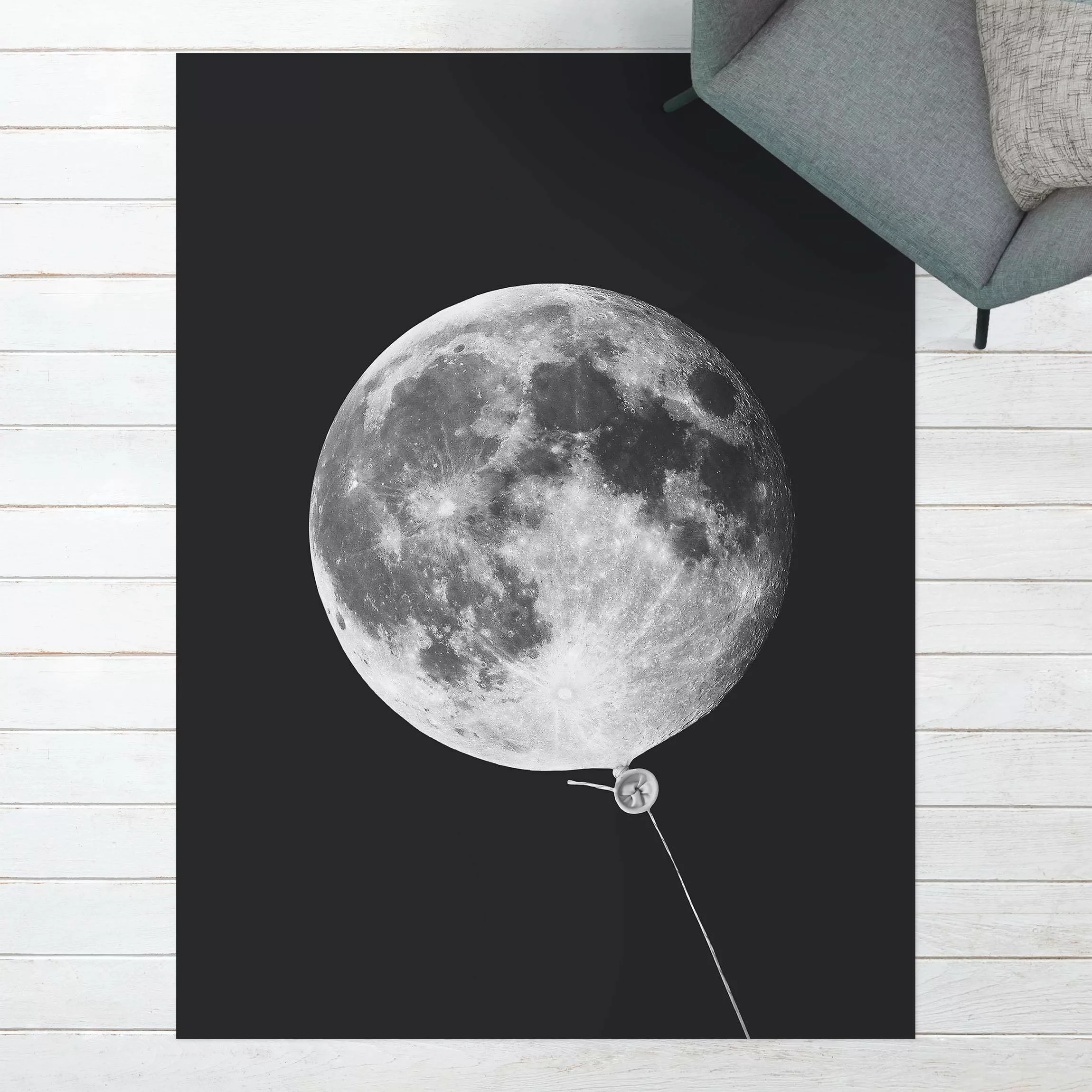 Vinyl-Teppich Luftballon mit Mond günstig online kaufen