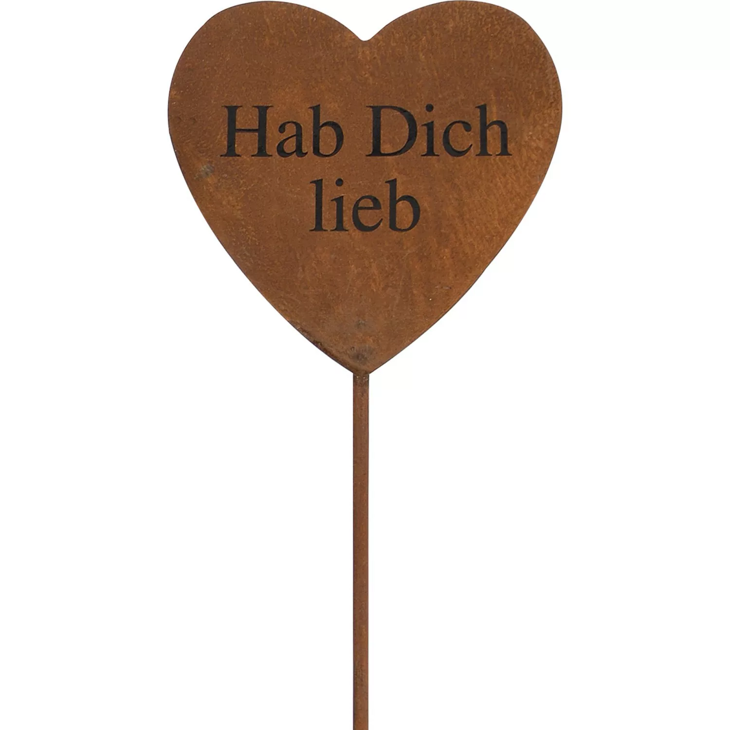 Gartenstecker Herz Hab Dich Lieb 35 cm Rostfarben günstig online kaufen