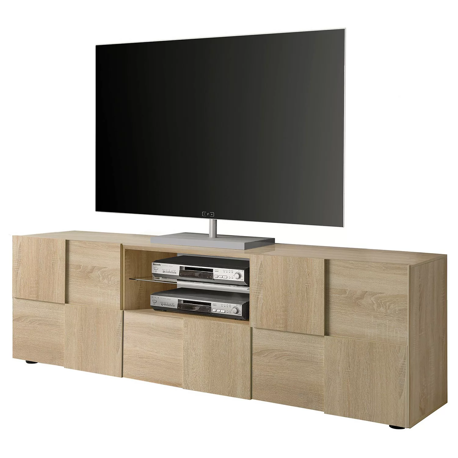 home24 LC Spa TV-Lowboard Dama II Eiche Sonoma Dekor Spanplatte 181x57x42 c günstig online kaufen