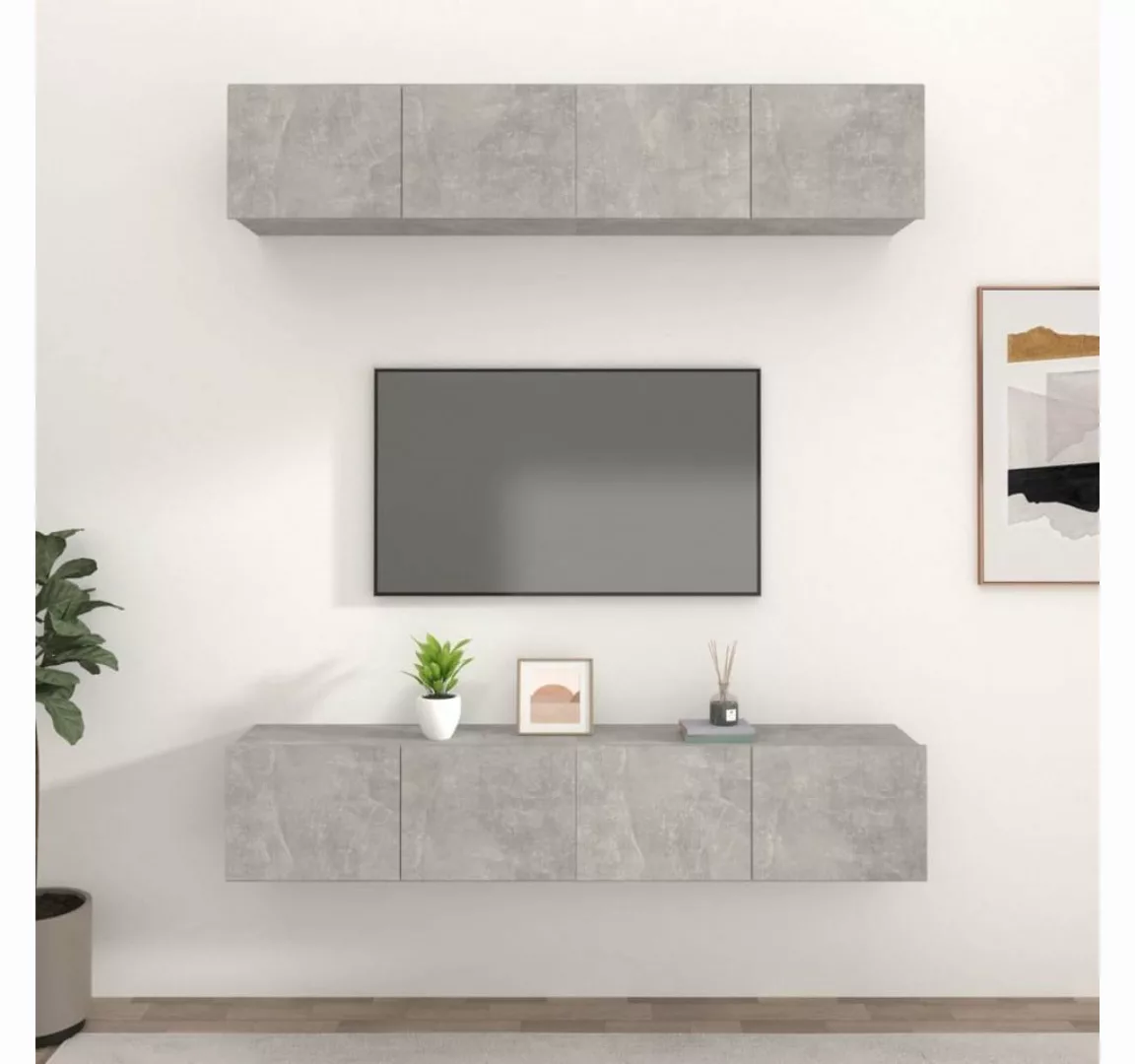 vidaXL TV-Schrank TV-Schränke 4 Stk. Betongrau 80x30x30 cm Holzwerkstoff (4 günstig online kaufen