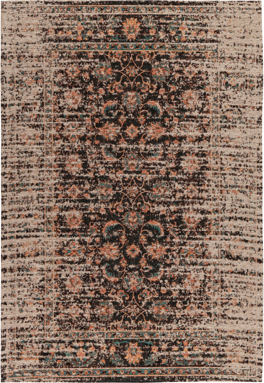Padiro Teppich »Charme 225«, rechteckig, 5 mm Höhe, Chenille Flachgewebe im günstig online kaufen