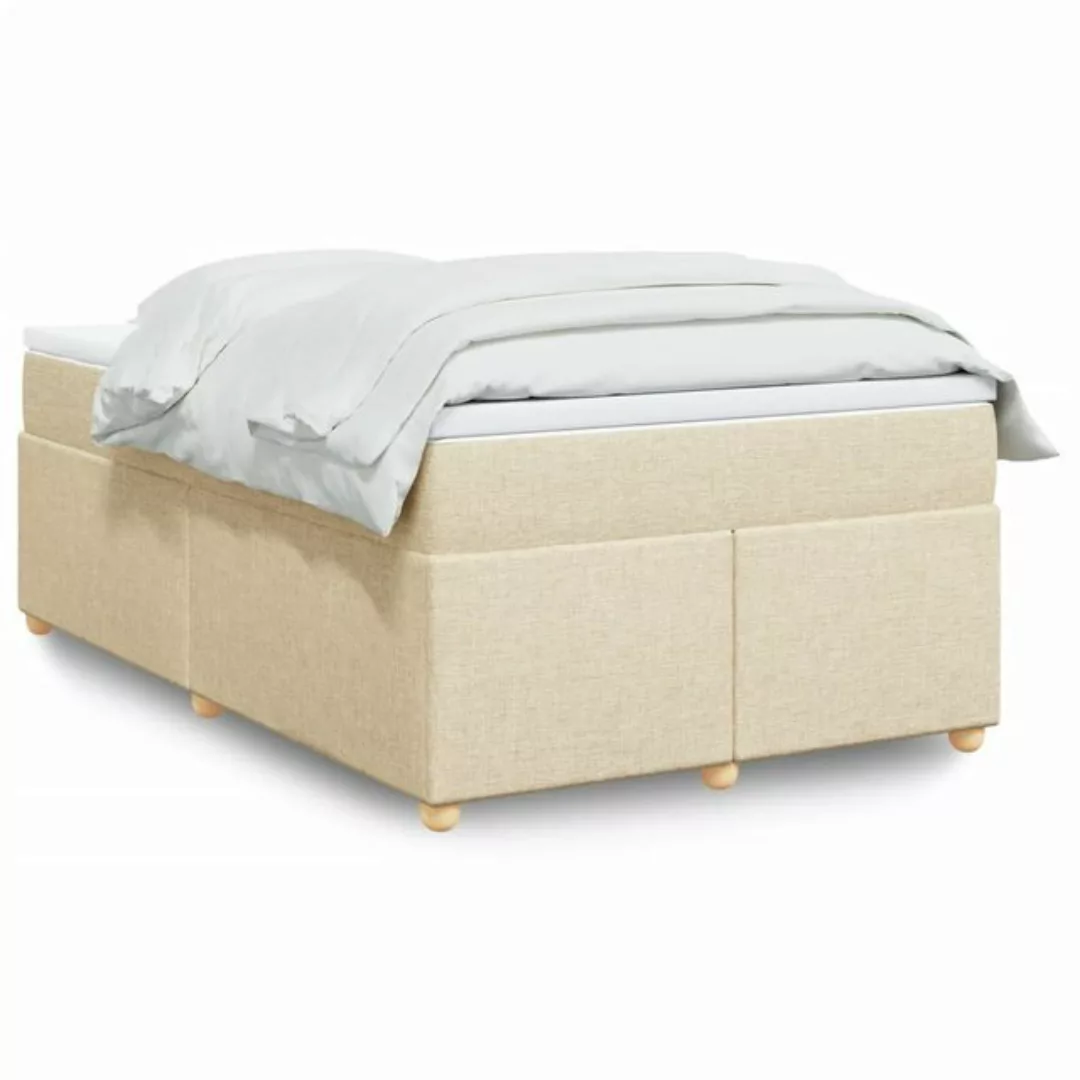 vidaXL Boxspringbett, Boxspringbett mit Matratze Creme 120x190 cm Stoff günstig online kaufen