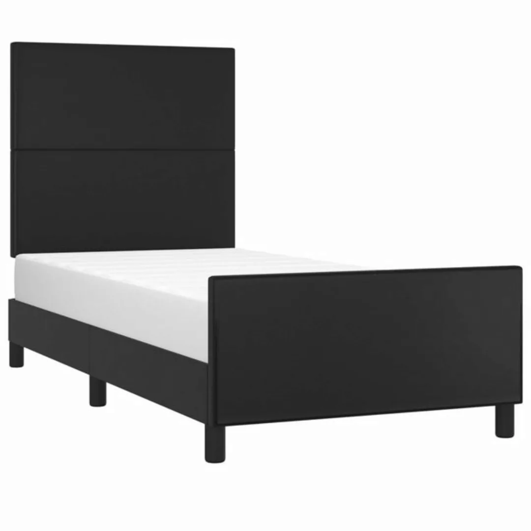 vidaXL Bett Bettgestell mit Kopfteil Schwarz 80x200 cm Kunstleder günstig online kaufen