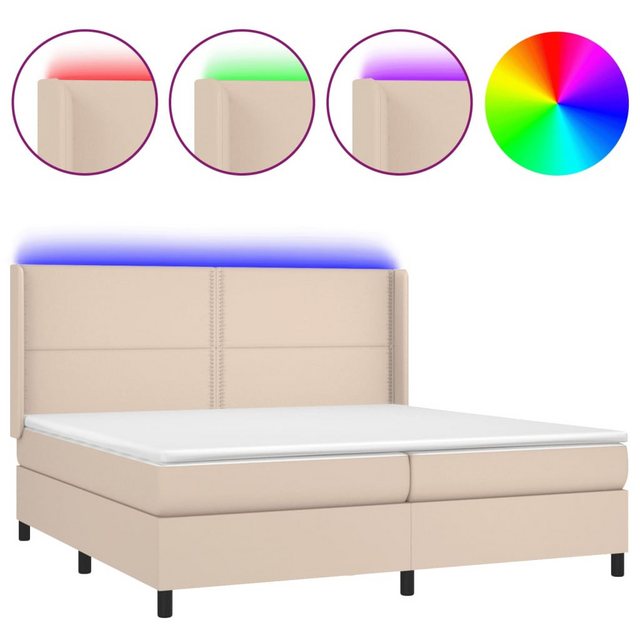 vidaXL Boxspringbett Boxspringbett mit Matratze und LED Kunstleder (200 x 2 günstig online kaufen