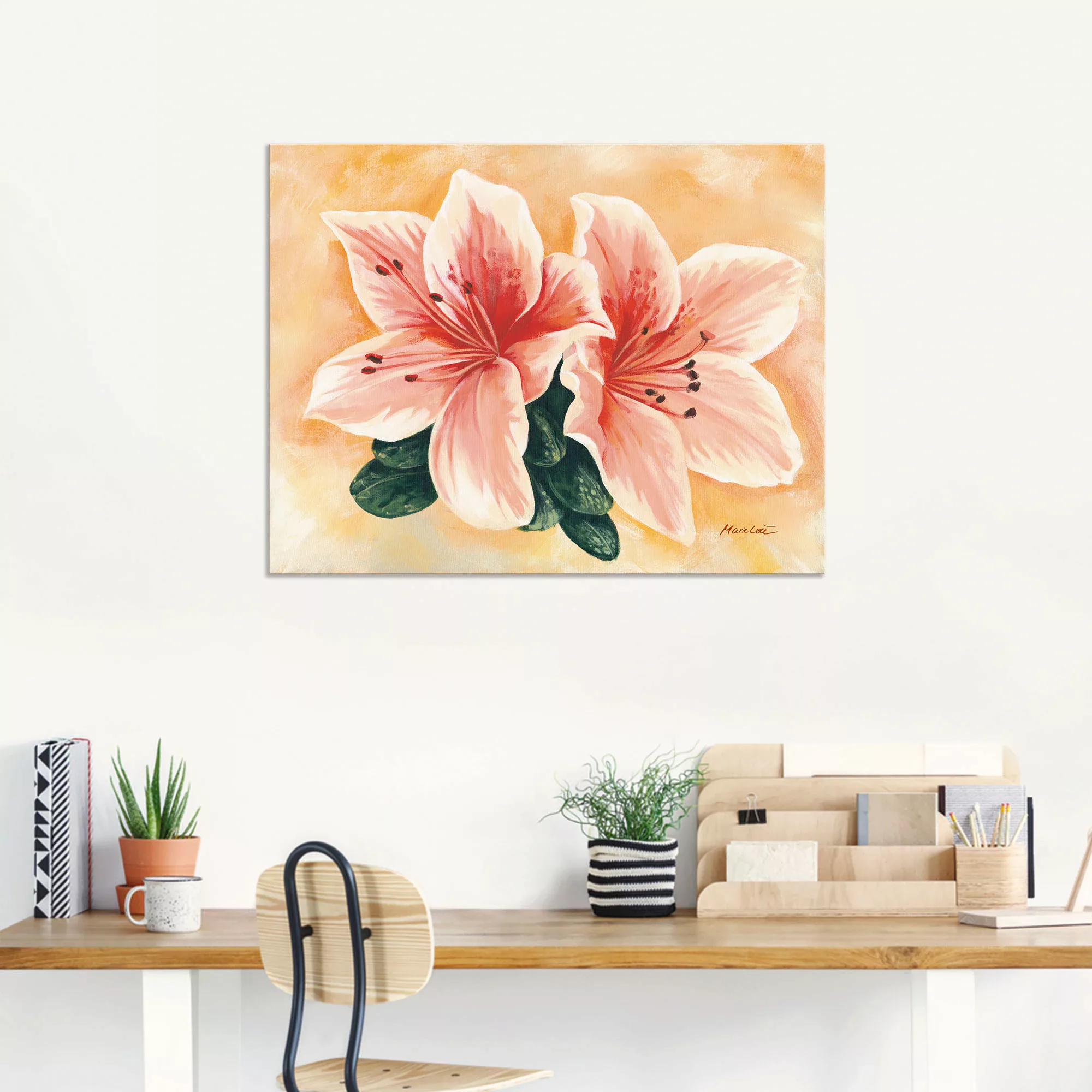 Artland Wandbild "lachsfarbene Lilien", Blumen, (1 St.), als Alubild, Outdo günstig online kaufen