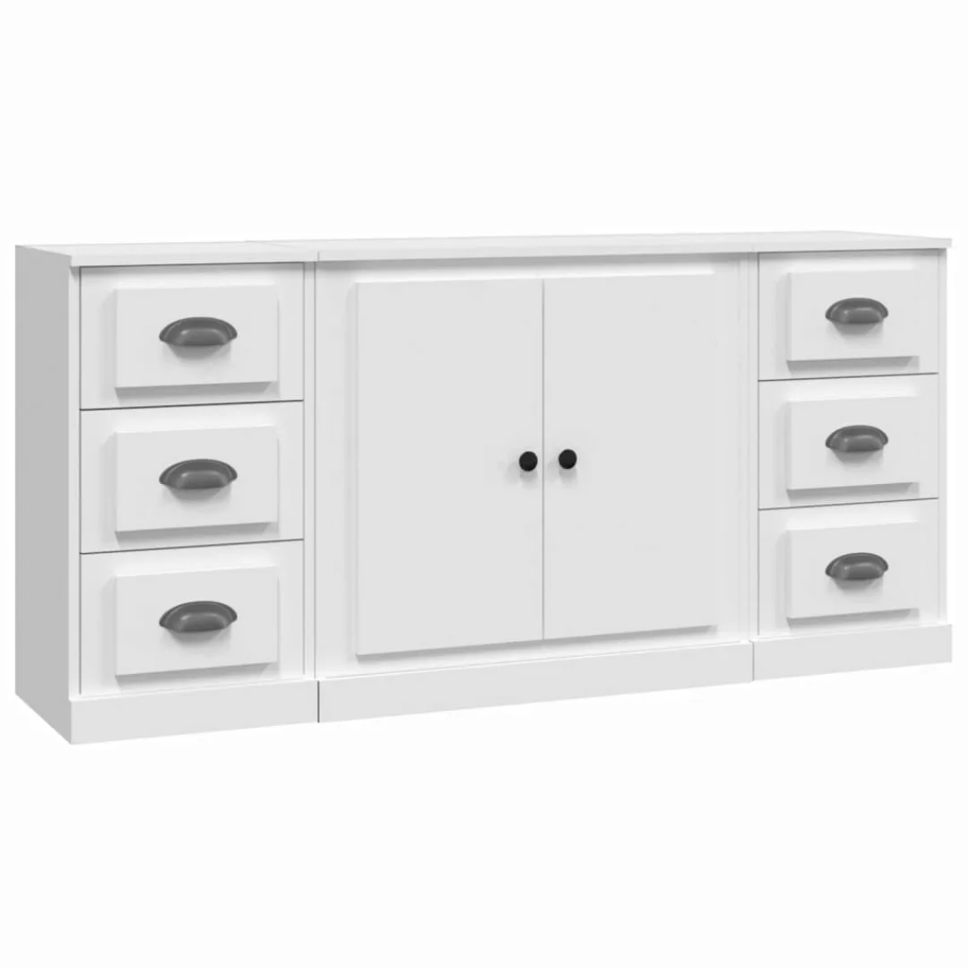 Vidaxl Sideboards 3 Stk. Weiß Holzwerkstoff günstig online kaufen