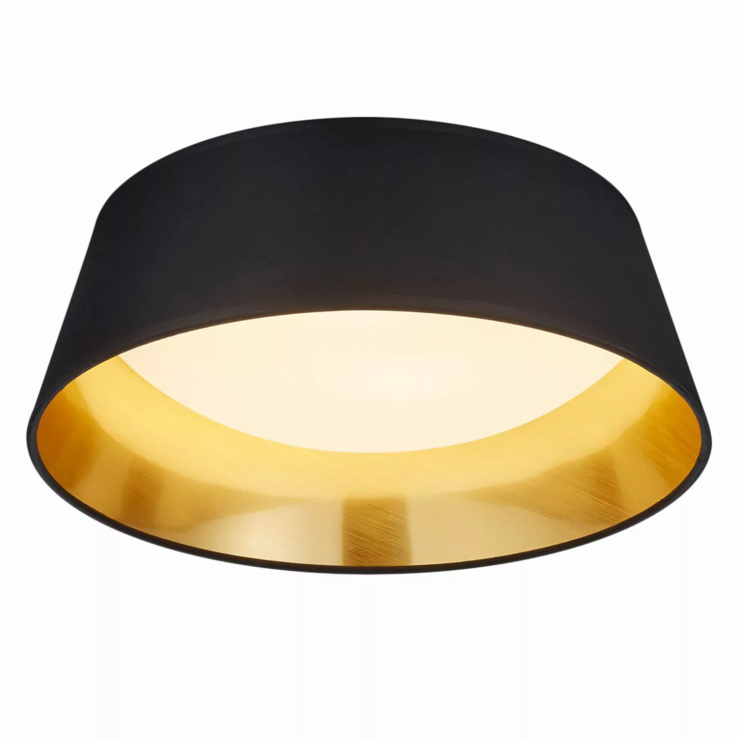 Schwarz-goldene Textil-Deckenlampe Ponts m. LEDs günstig online kaufen