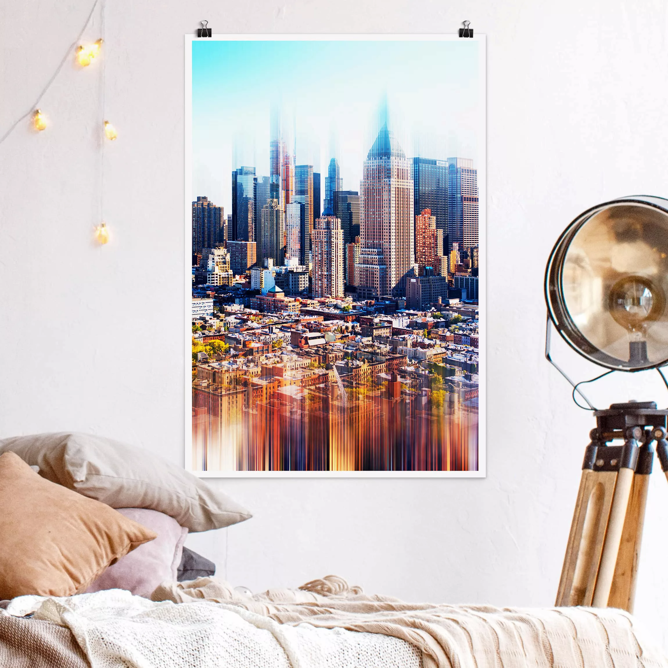 Poster Architektur & Skyline - Hochformat Manhattan Skyline Urban Stretch günstig online kaufen