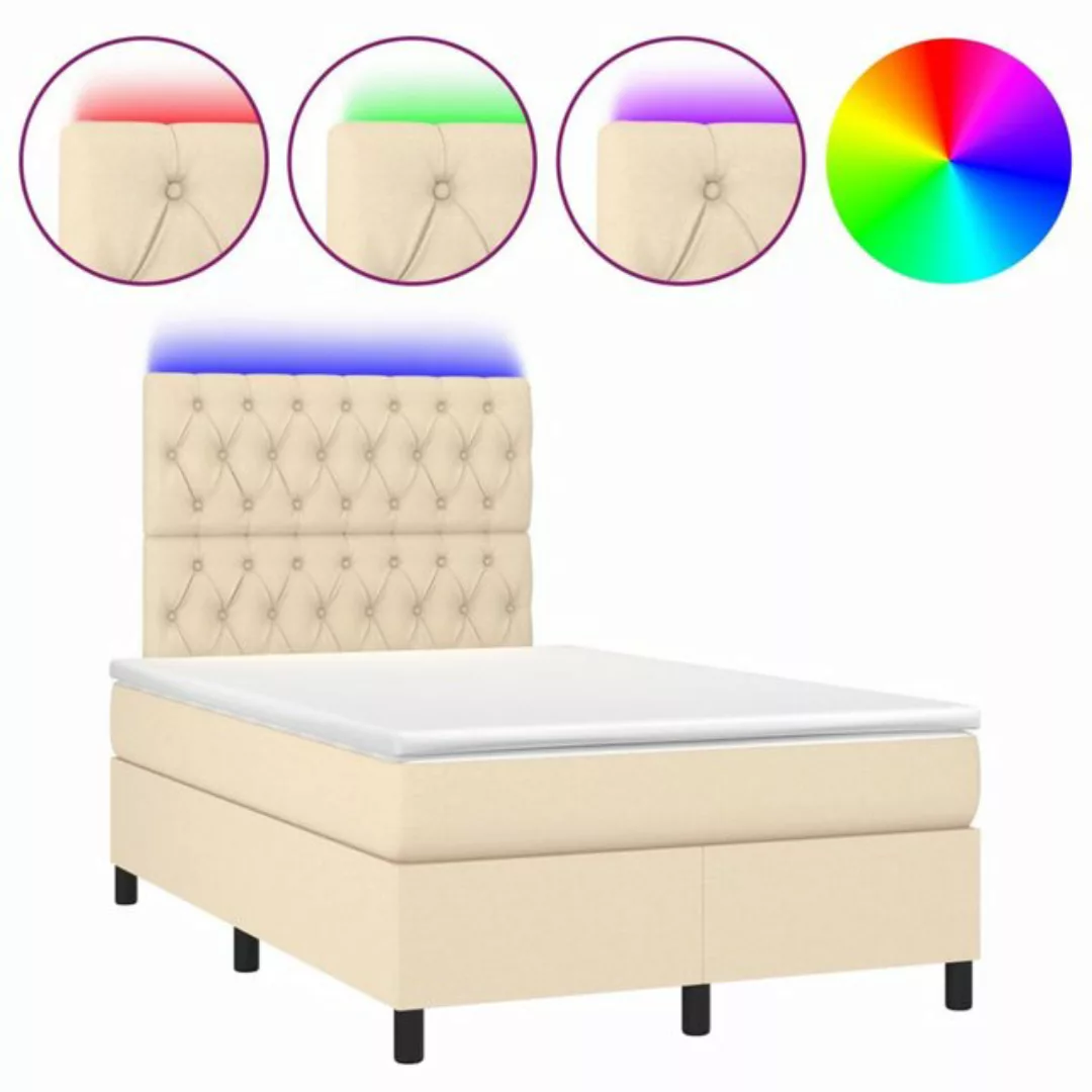 vidaXL Boxspringbett Bett Boxspringbett mit Matratze & LED Stoff (120 x 200 günstig online kaufen