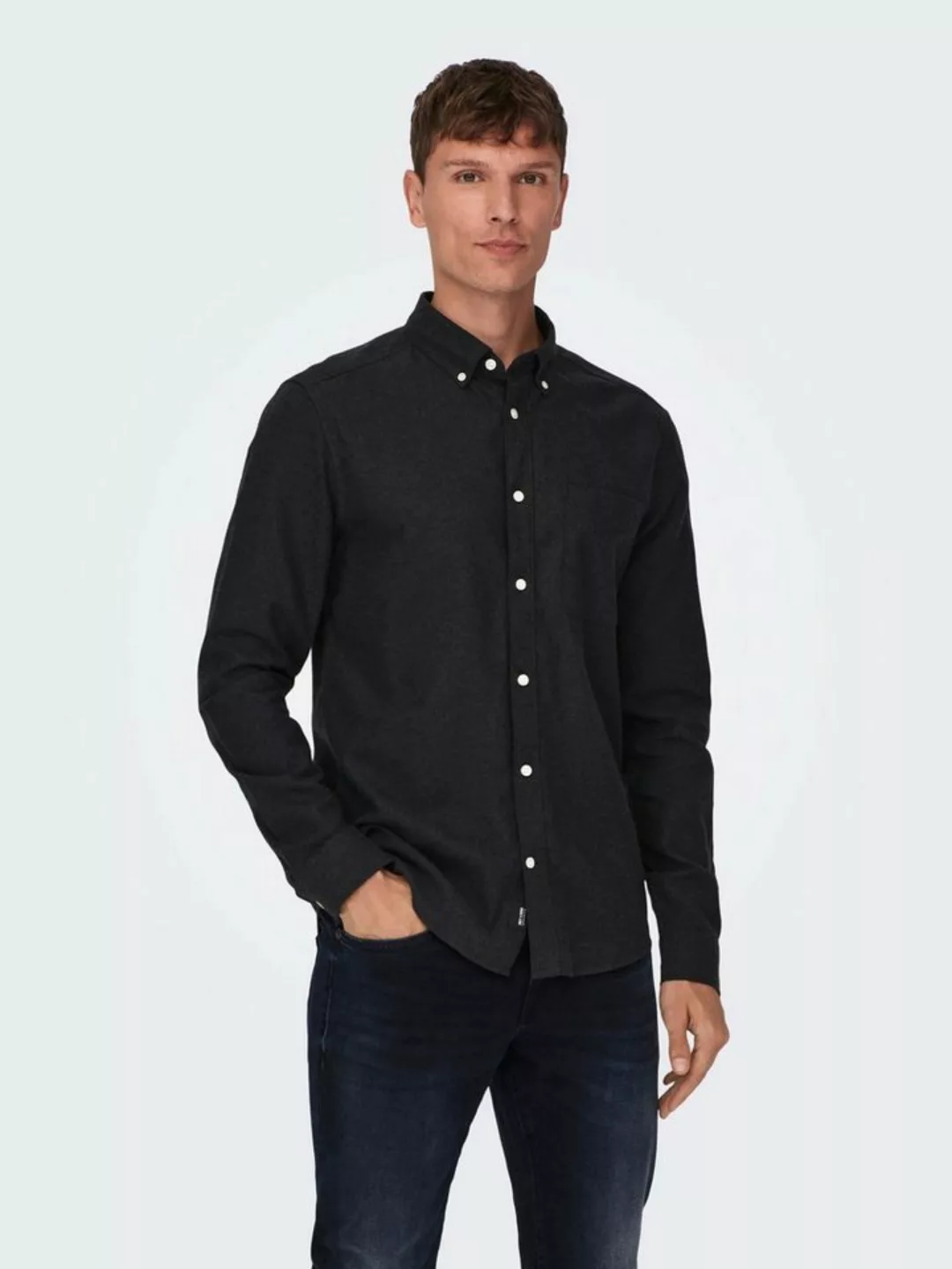 ONLY & SONS Langarmhemd ONSGUDMUND SLIM 1-PKT SOLID SHIRT NOOS günstig online kaufen