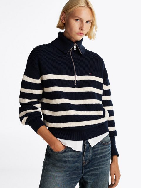 Tommy Hilfiger Troyer CO CARDI STITCH 1/2 ZIP SWEATER mit kurzem Zipper, St günstig online kaufen