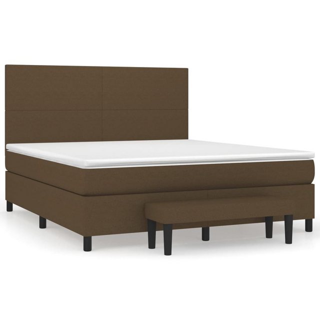 vidaXL Bettgestell Boxspringbett mit Matratze Dunkelbraun 180x200 cm Stoff günstig online kaufen