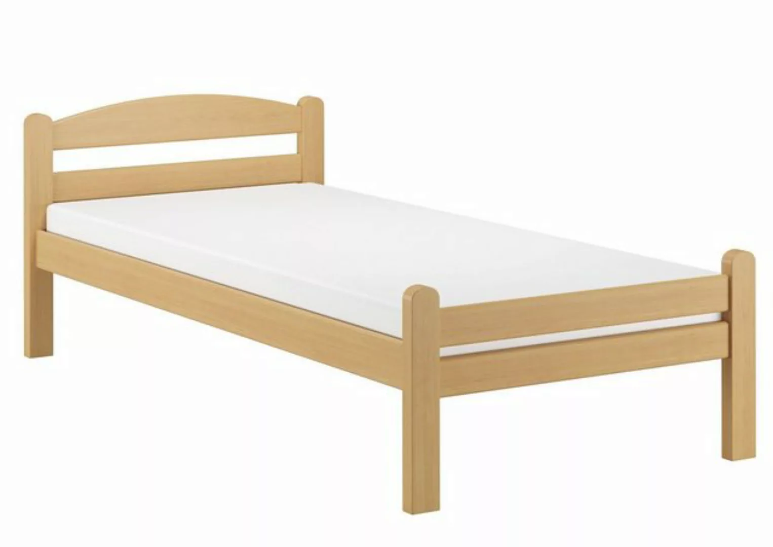 ERST-HOLZ Bett Einzelbett Gästebett massiv Buche Natur 80x200, Buchefarblos günstig online kaufen