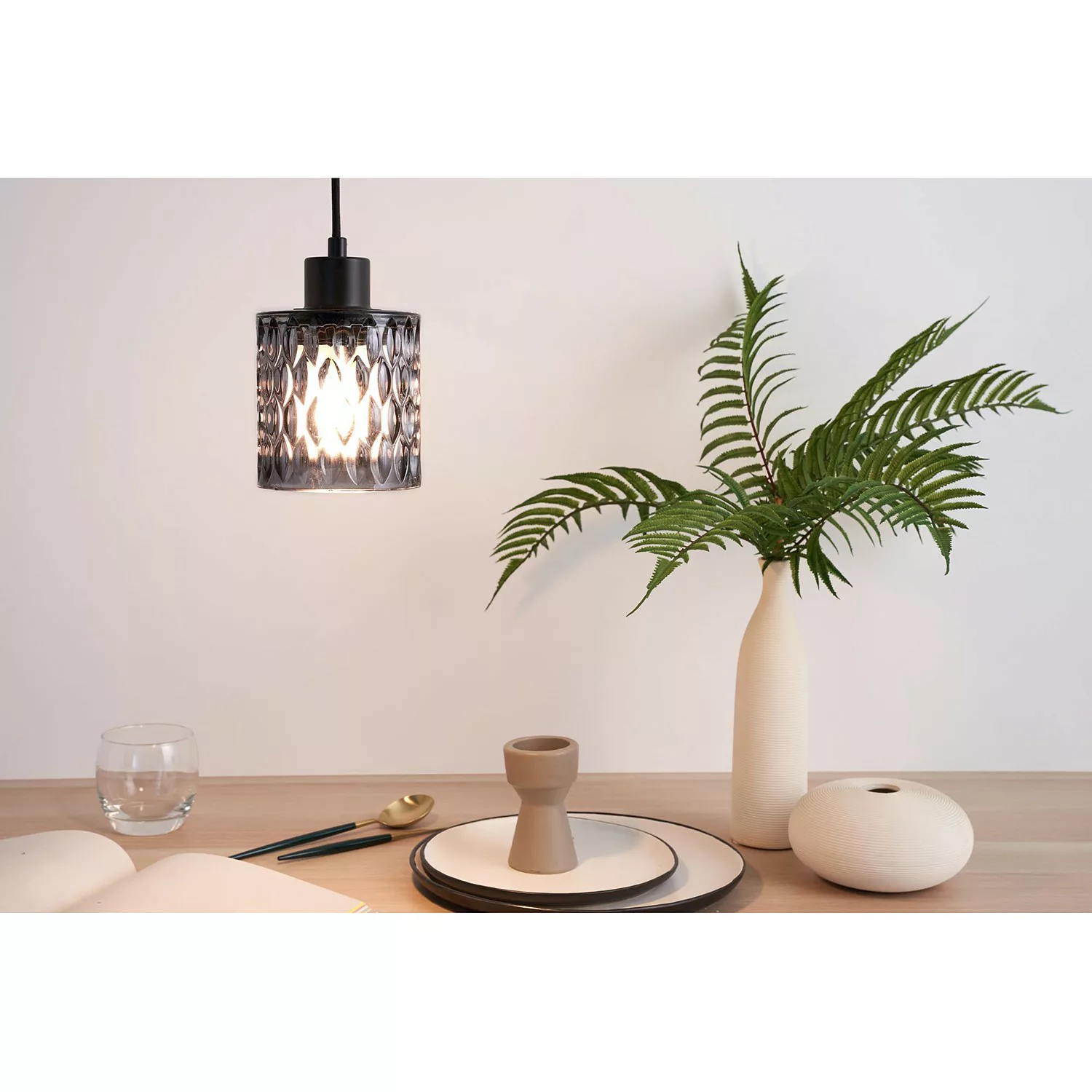Pauleen Gleaming Magic Hängellampe mit Rauchglas günstig online kaufen