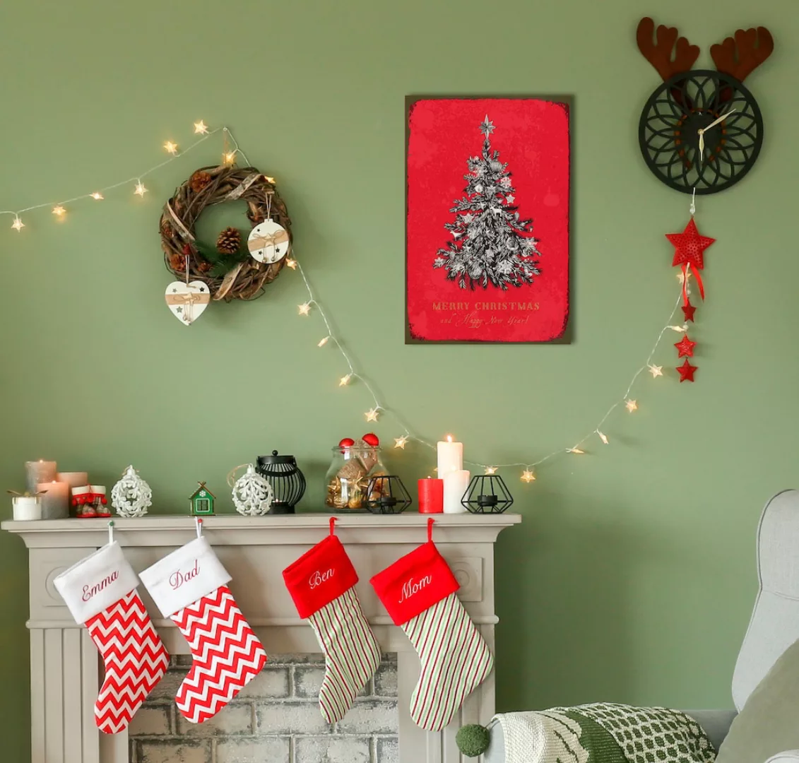 queence Metallbild "Merry Christmas", (1 St.), Stahlschilder günstig online kaufen