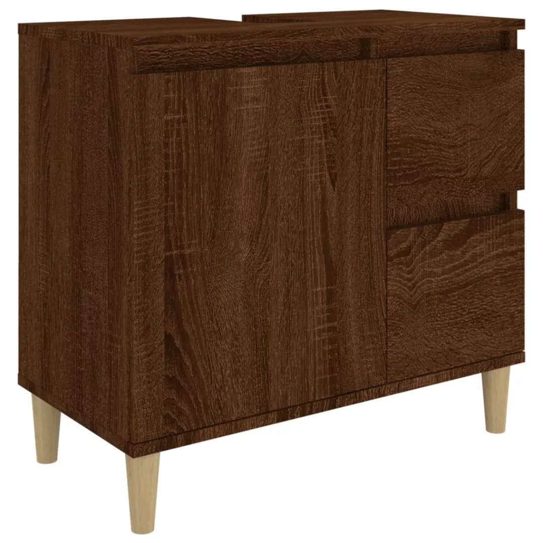 Vidaxl Badschrank Braun Eichen-optik 65x33x60 Cm Holzwerkstoff günstig online kaufen