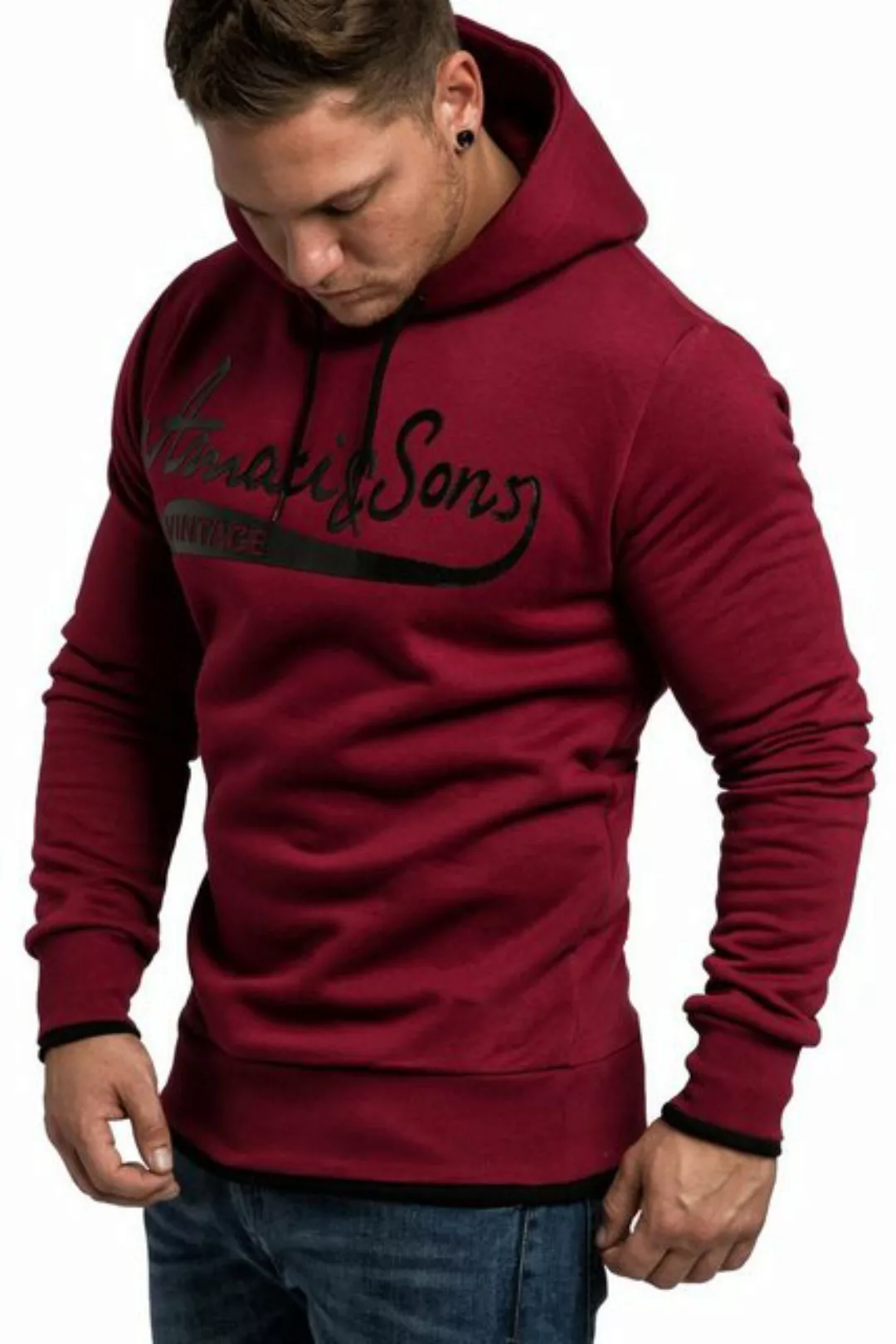 Amaci&Sons Kapuzenpullover MENIFEE Kapuzenpullover Herren Basic Kontrast Sw günstig online kaufen