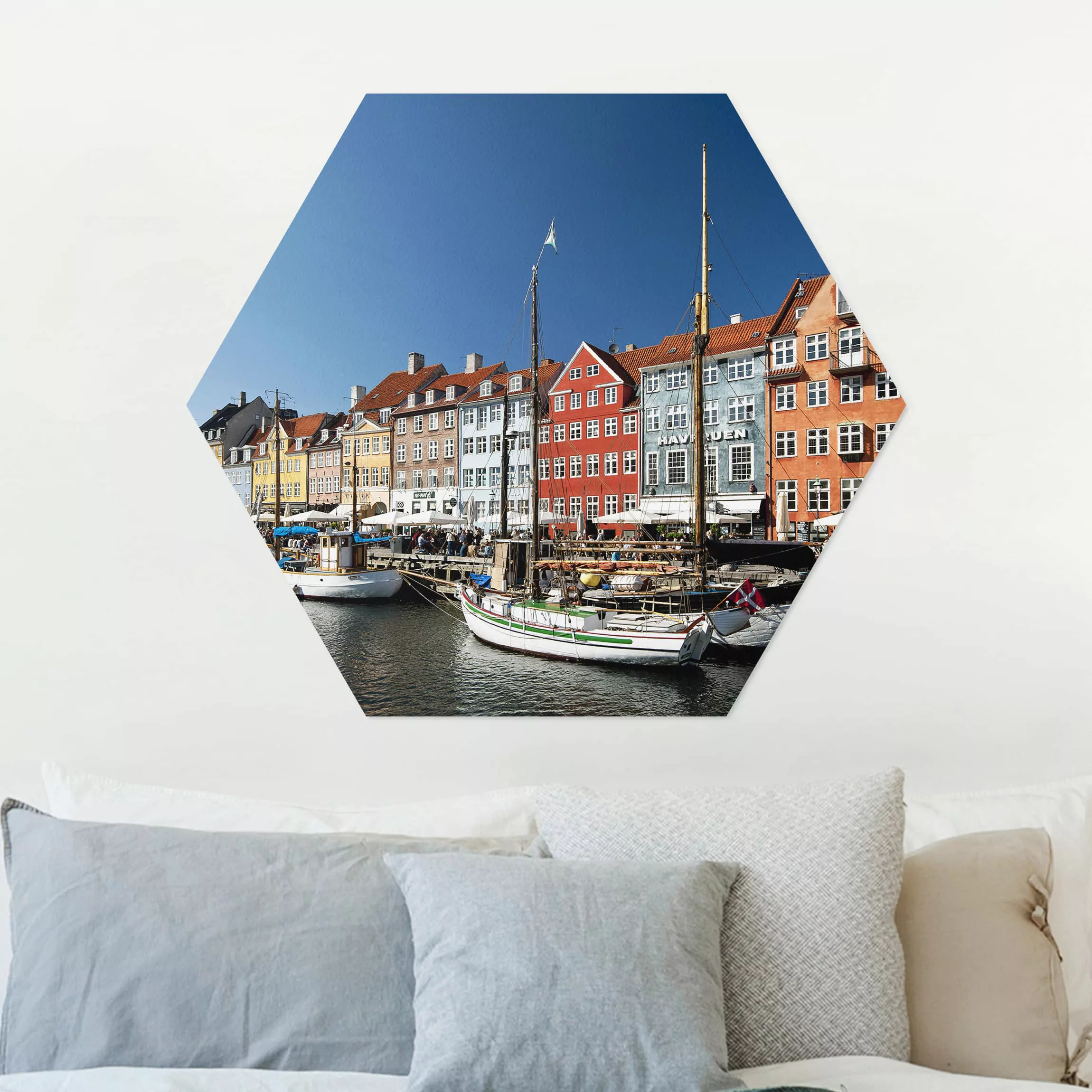 Hexagon-Alu-Dibond Bild Architektur & Skyline Hafen in Kopenhagen günstig online kaufen