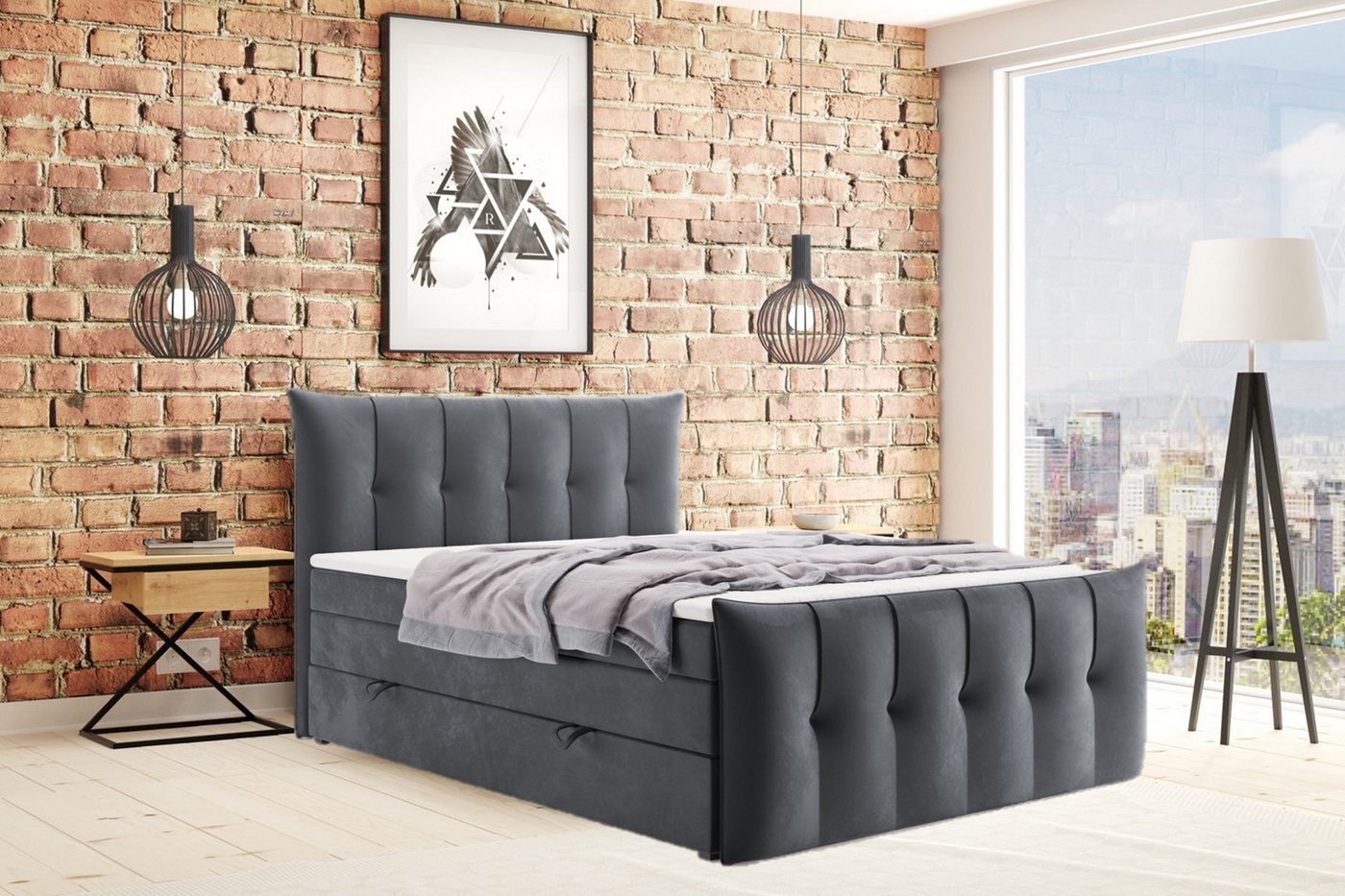 Labett Boxspringbett mit Bettkasten, Doppelmatratze & Fußteil PREMIUM 11 KI günstig online kaufen