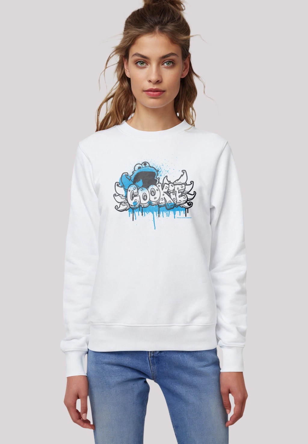 F4NT4STIC Sweatshirt "Sesamstraße Cookie Fingers Graffiti", Premium Qualitä günstig online kaufen