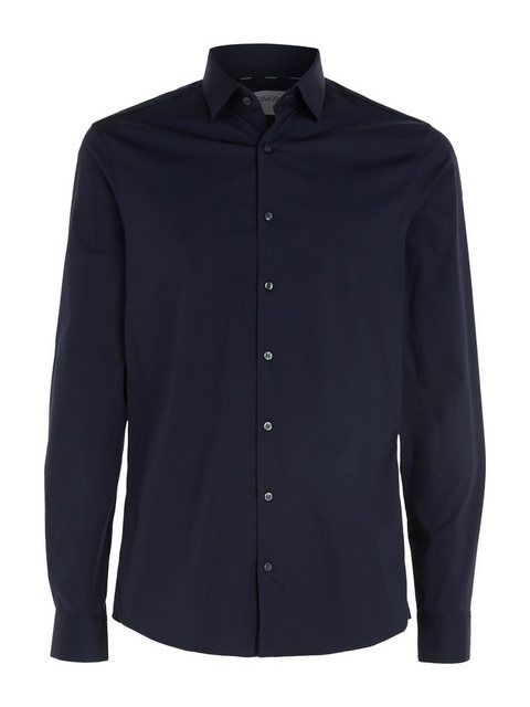 Calvin Klein Businesshemd POPLIN STRETCH SLIM SHIRT mit Kentkragen, Logopri günstig online kaufen