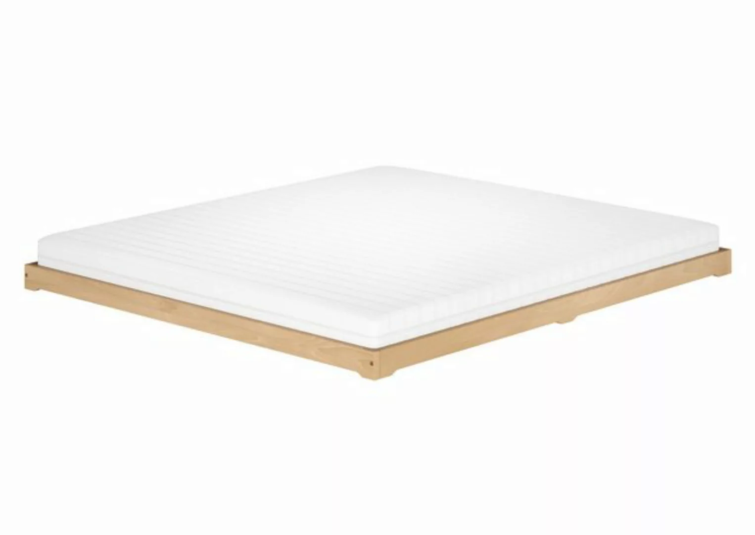 ERST-HOLZ Bett Breites Bodenbett Doppelbett Buche massiv 180x200, Buchegeöl günstig online kaufen