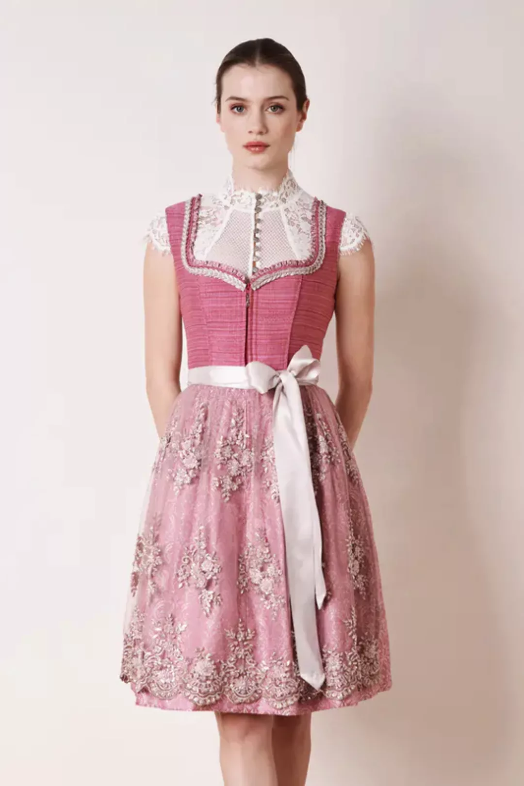 KRÜGER MADL & BUAM Trachtenkleid Midi Dirndl 2tlg. 60cm 116165-060-35 pink günstig online kaufen