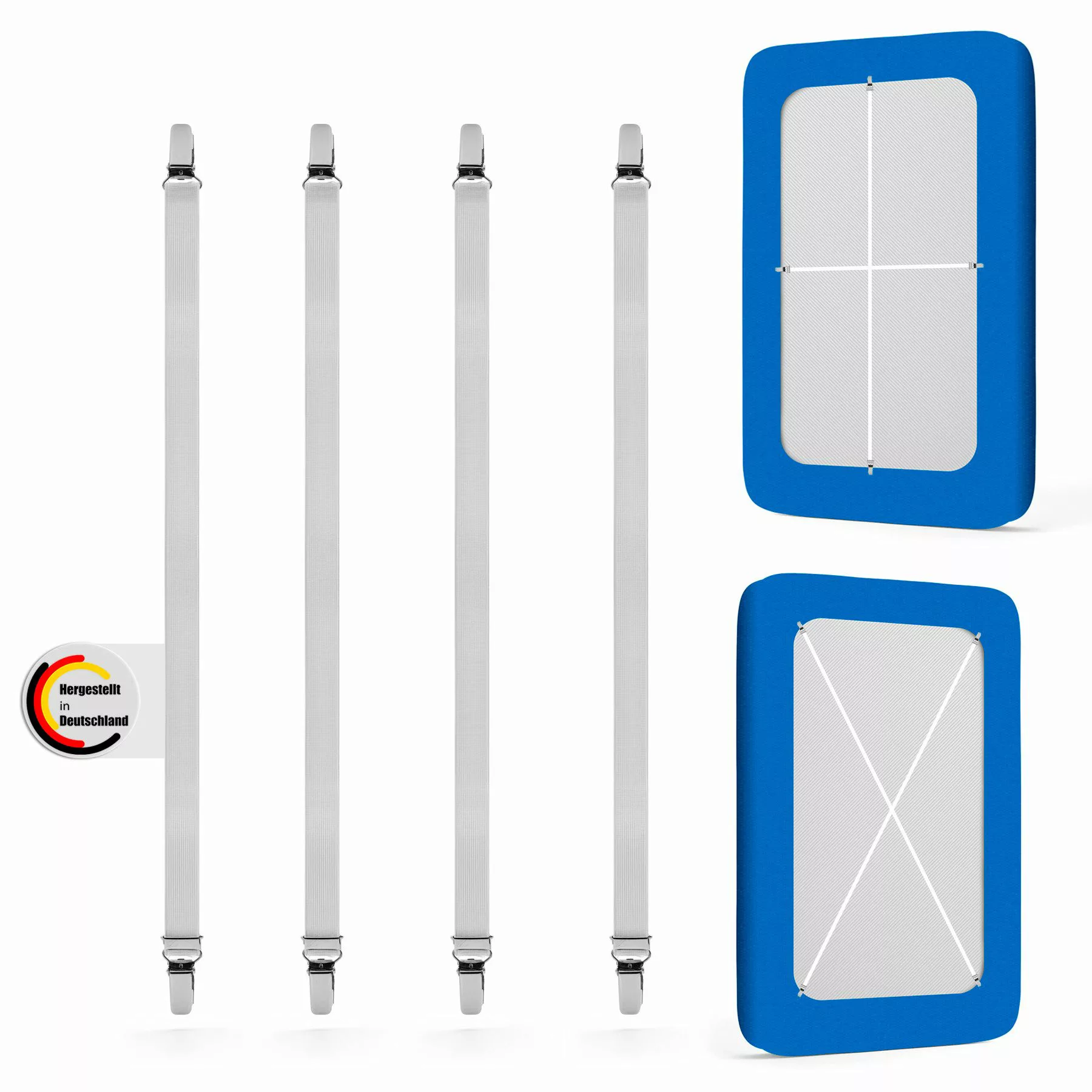 BigDean Spannbettlaken 4 Stück Bettlakenspanner verstellbar günstig online kaufen