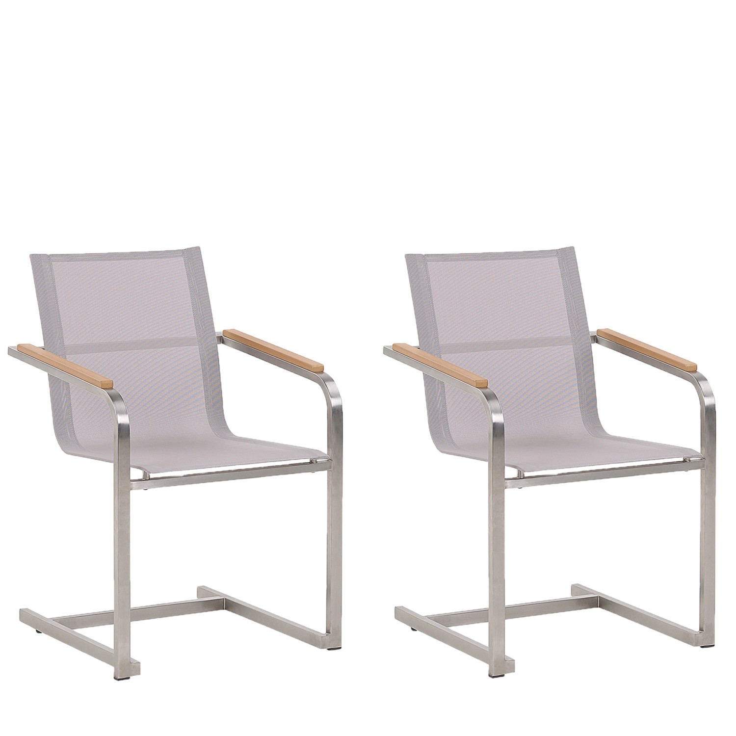 Beliani Gartenstuhl Beige Silber 55x56x85 günstig online kaufen