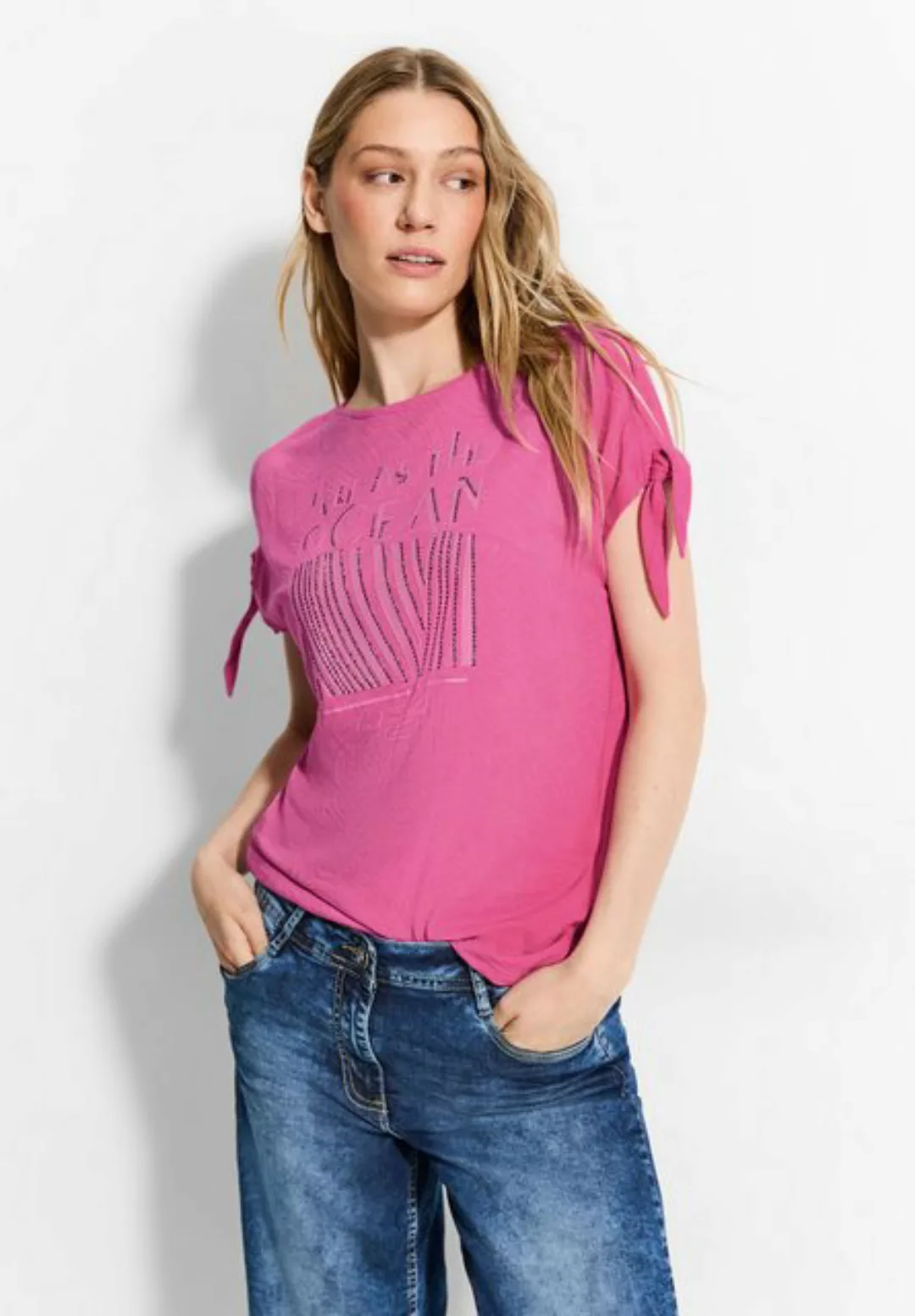 Cecil T-Shirt mit Knotendetail günstig online kaufen
