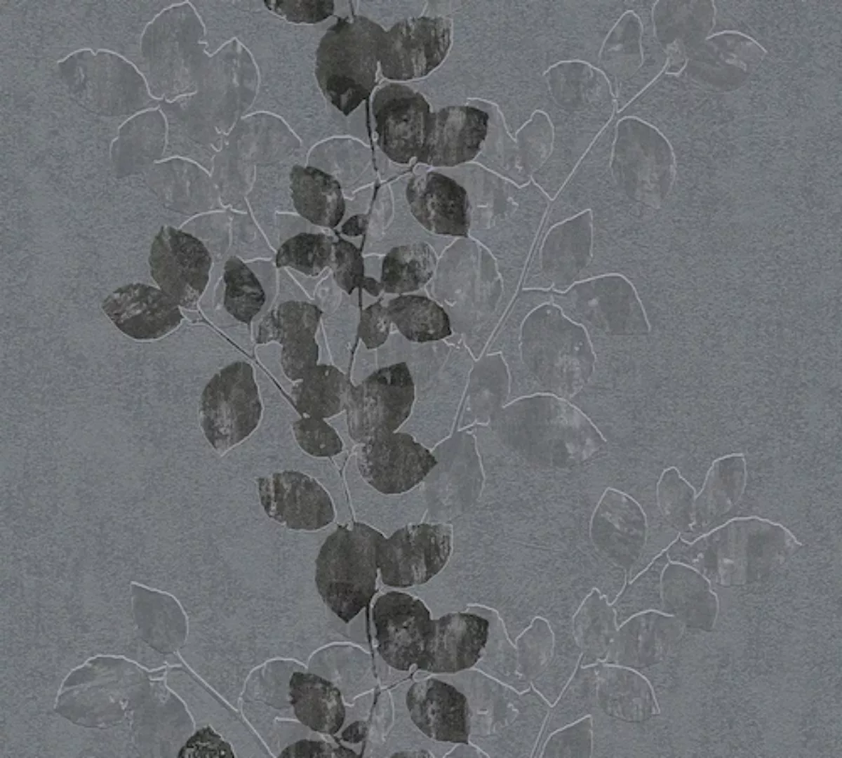 Bricoflor Ranken Vliestapete Weiß Grau Blätter Tapete für Flur und Schlafzi günstig online kaufen