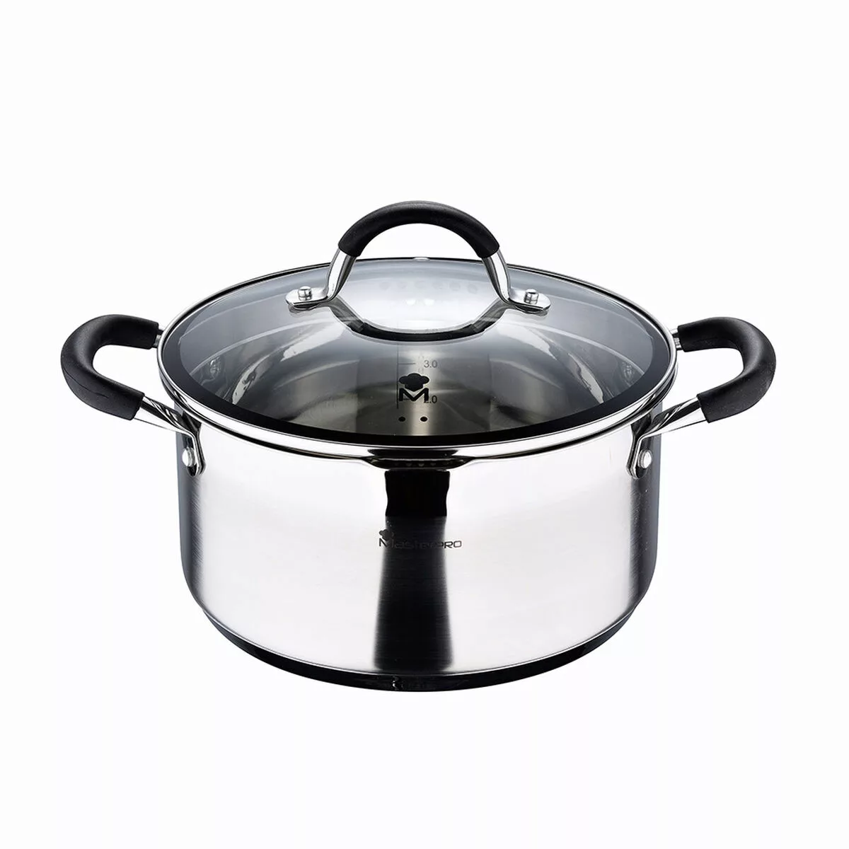 Topf Mit Deckel Masterpro Foodies Bgmp-1502-bk Edelstahl (5 L) 24 X 12 Cm günstig online kaufen