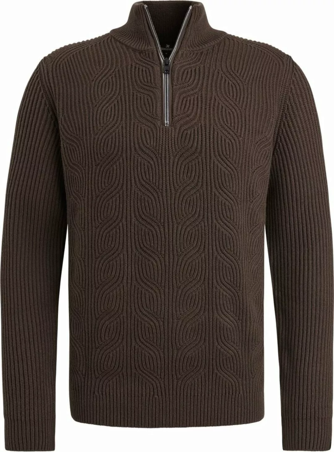 Vanguard Halfzip Pullover Struktur Wool Mix Braun - Größe 3XL günstig online kaufen