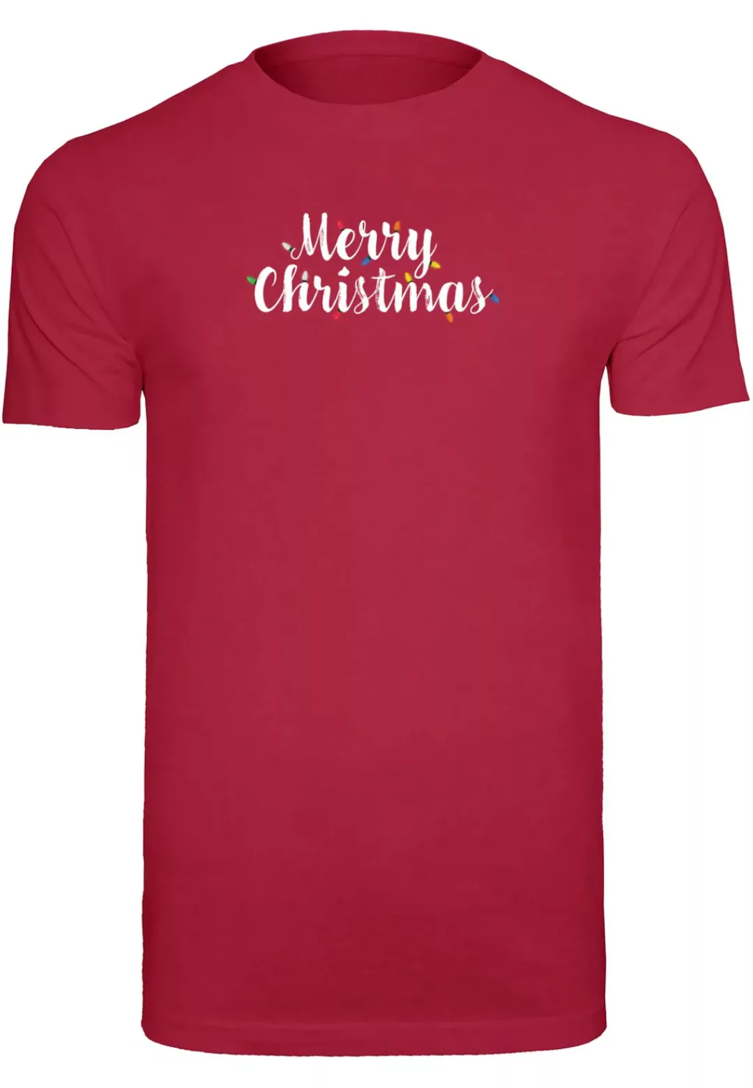 Merchcode T-Shirt Merchcode Herren Merry Christmas Lights T-Shirt Round Nec günstig online kaufen