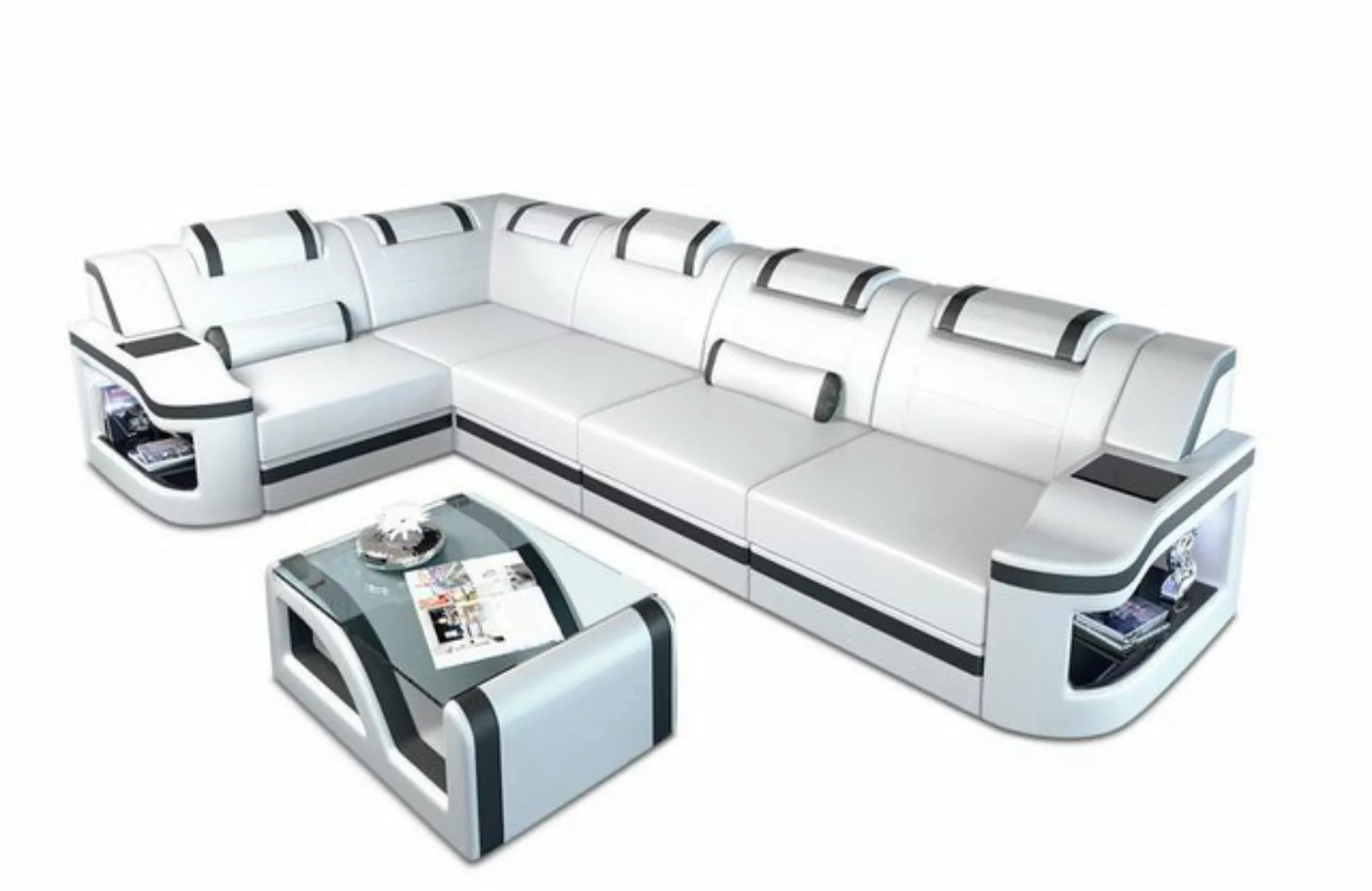 Sofa Dreams Ecksofa Ledersofa Padua L Form Mini, Designersofa, Sofa mit Lic günstig online kaufen