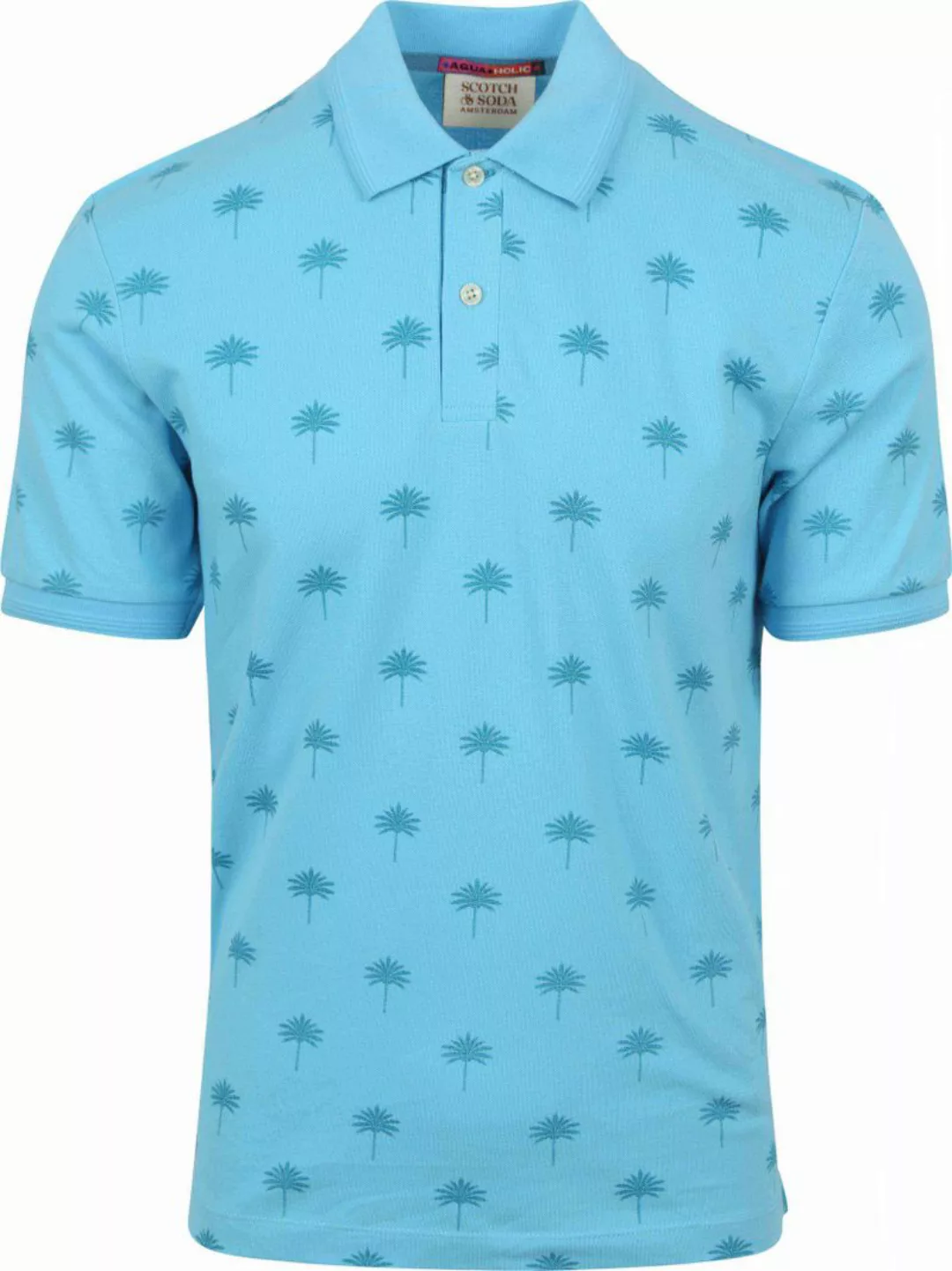 Poloshirt Scotch and Soda Palmen Blau - Größe L günstig online kaufen